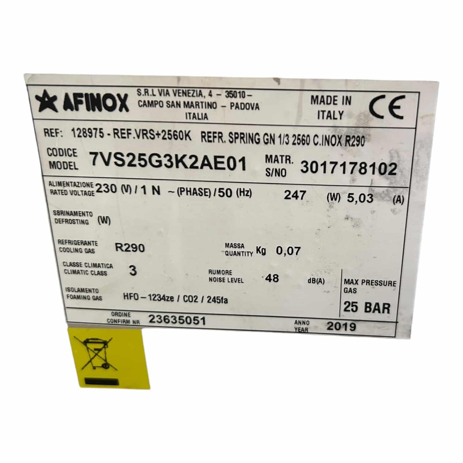 image00359 Plaque signalétique de la Saladette à poser Afinox 26 cm d'occasion