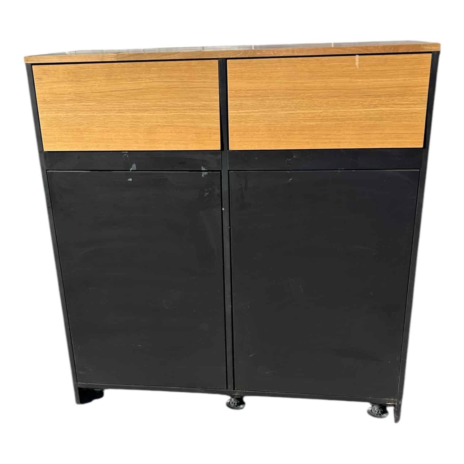 image00015 Poubelle de tri en bois d'occasion vue de face