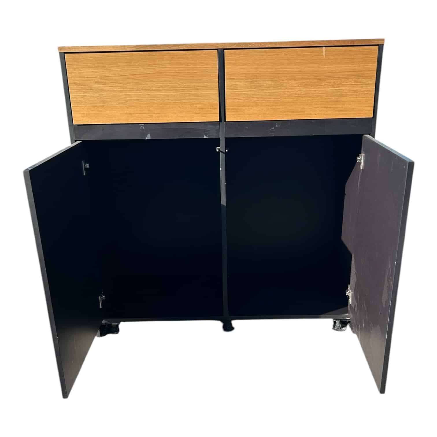 image00020 Poubelle de tri en bois d'occasion vue avec les portes ouvertes