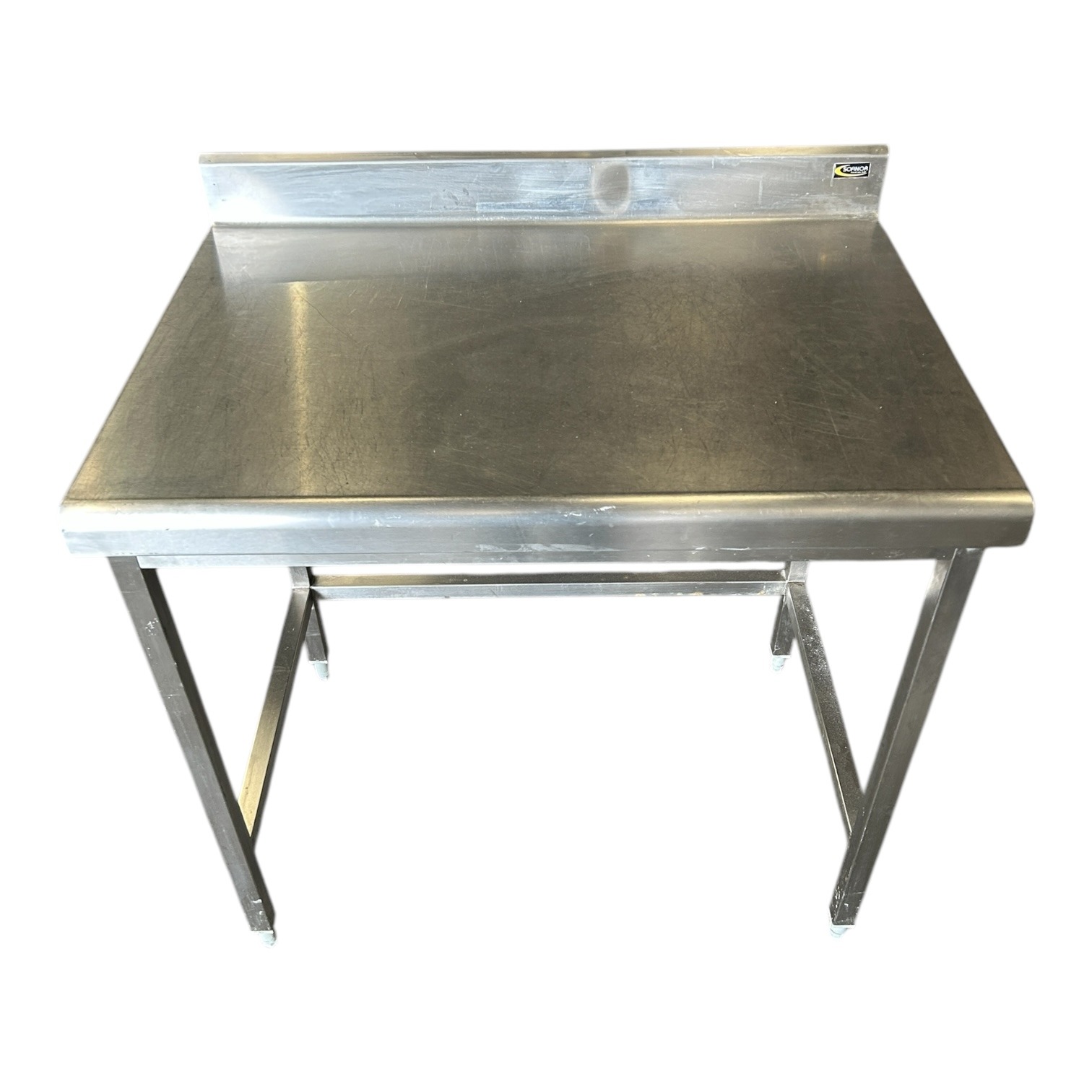image00125 Table inox 100 cm d'occasion vue de face