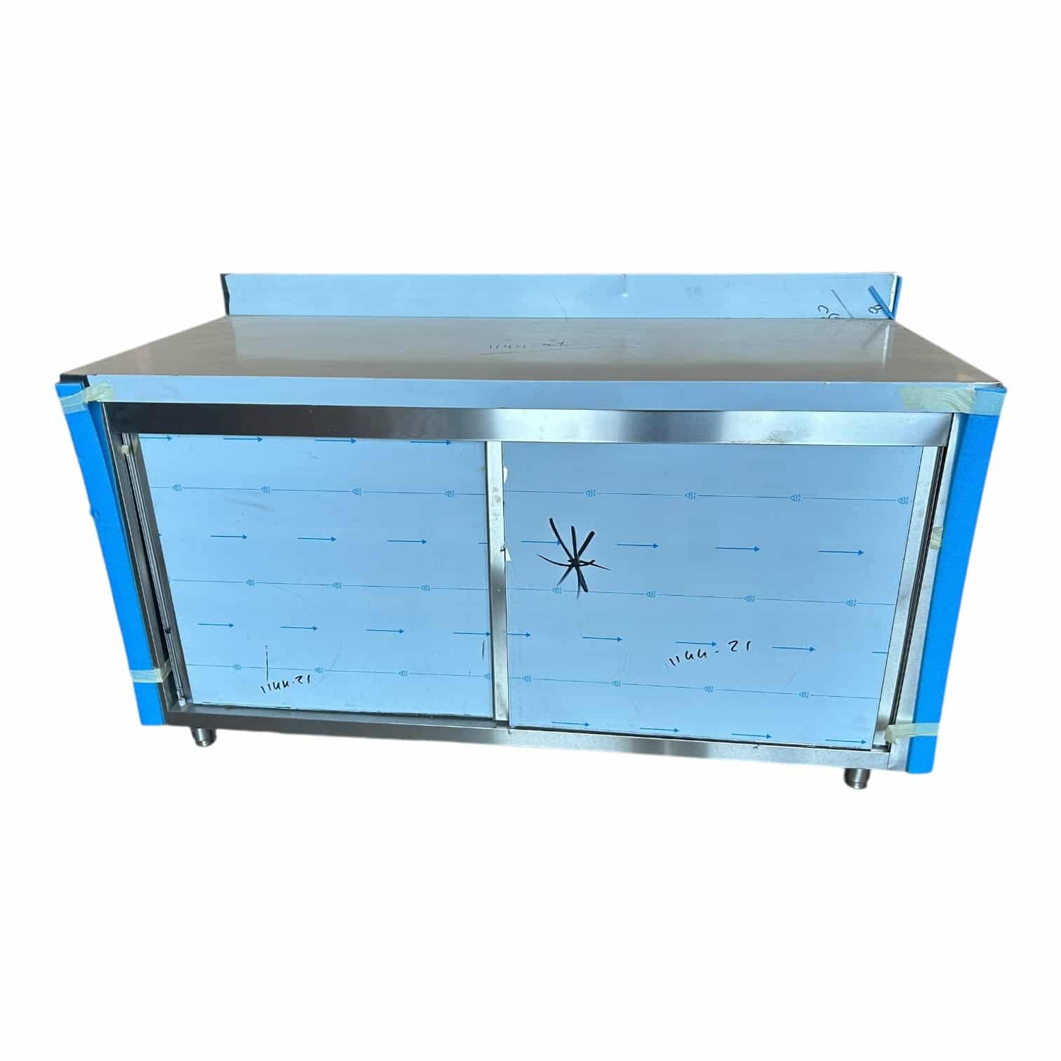 image00002 Meuble de rangement neutre inox 160 cm neuf déclassé